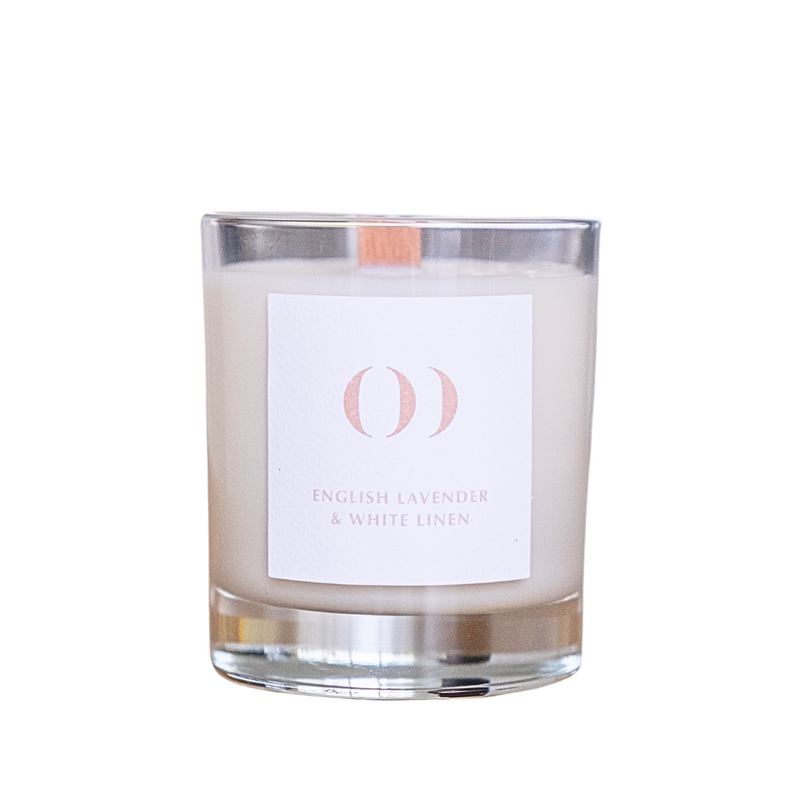 ENGLISH LAVENDER AND WHITE LINEN CANDLE (FLORAL COLLECTION)